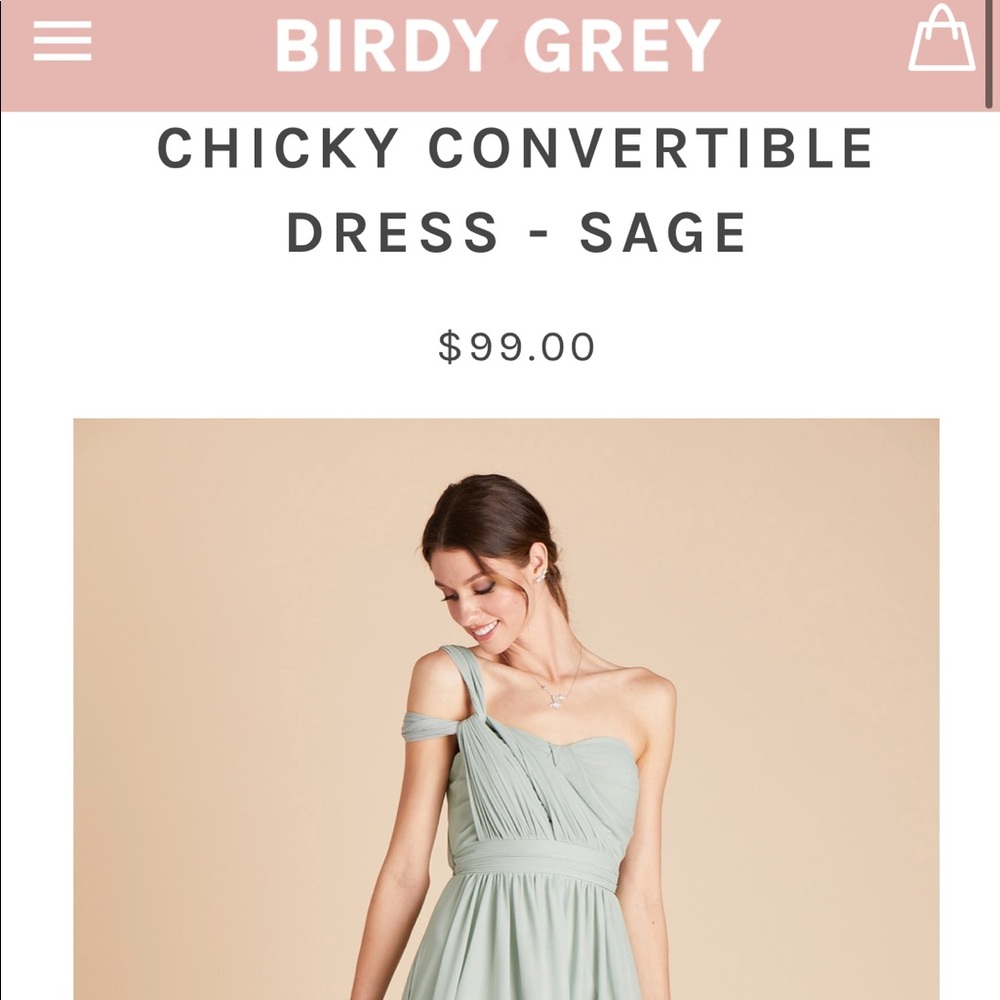 Convertible Birdy Grey Sage Bridesmaid dress